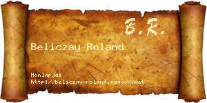 Beliczay Roland névjegykártya